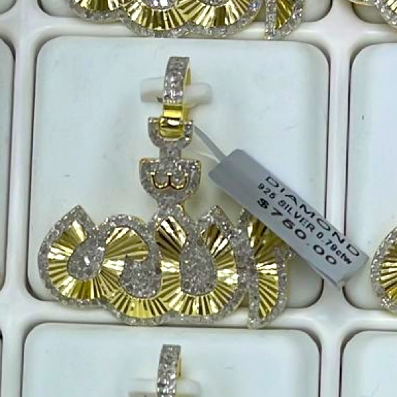 Real Diamond Allah Pendant charm custom made .79ct appraisal included BEST GIFT! - Picture 6 of 8